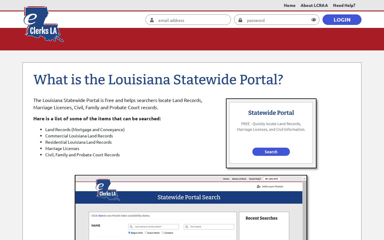 Madison Parish civil docket statewide eClerks search portal